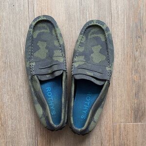 Rothy's Men's Green Camo Slip-On Loafers